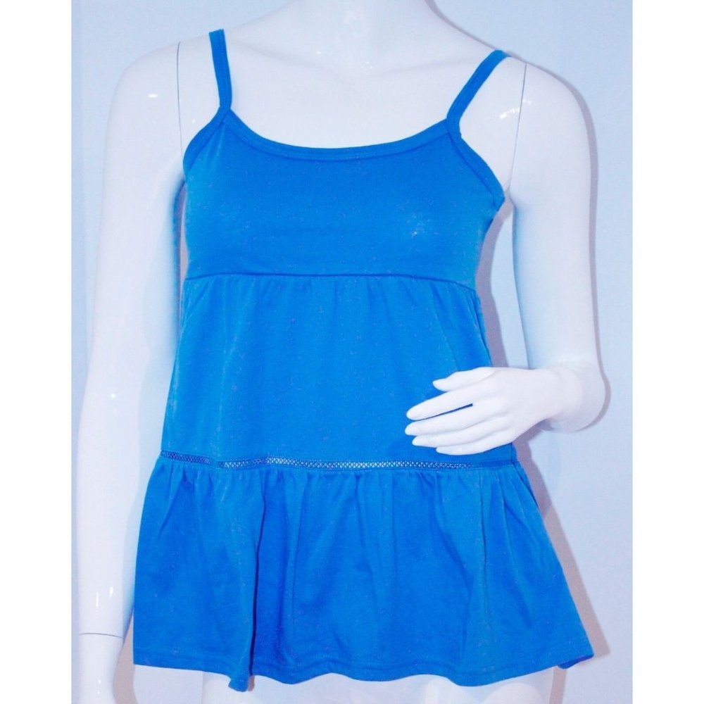 ONE STEP UP Spaghetti STRAP Top Shirt BLUE M